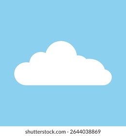 Abstract flat cartoon cloud icon on a blue background. Vector EPS 10.
