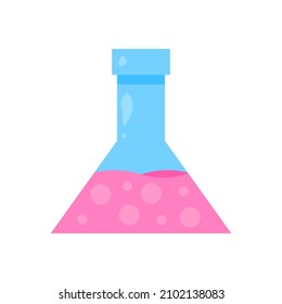 Abstract Flat Cartoon Education School College Study Glass Flask Vector Design Style Element Isolated Grades Learning Concept