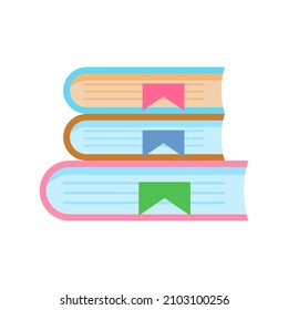 Abstract Flat Cartoon Education School College Study Stack Of Books Vector Design Style Element Isolated Grades Learning Concept