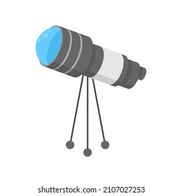 Abstract Flat Cartoon Education School College Study Telescope Astronomical Explore Constellations Vector Design Style Element Isolated Grades Learning Concept