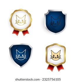 Abstract Flat Cat Head Badge and Label Collection, can be used for business designs, presentation designs or any suitable designs.