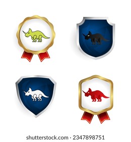 Abstract Flat Centrosaurus Dinosaur Animal Badge and Label Collection, can be used for business designs, presentation designs or any suitable designs.