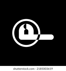 abstract flat circle letter p tech modern