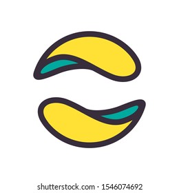 Abstract flat circle logo formed by twisted shapes. Vector design template elements for icon, app, posters, cards etc. template.