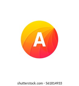 Abstract flat circle A logo letter symbol sign company icon vector design