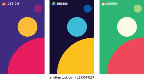 Abstract flat circle shapes, vector graphic background bundle. eps10.