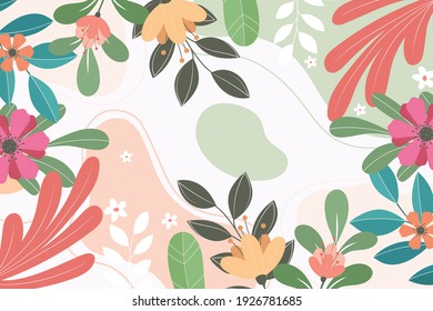 abstract flat color floral background