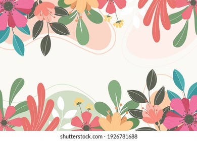 abstract flat color floral background