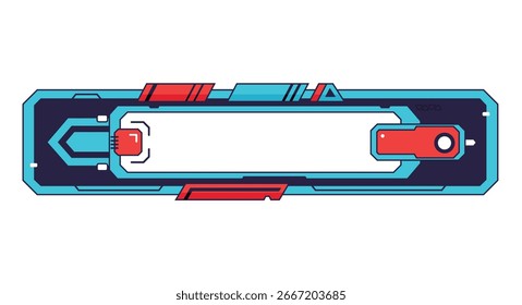 Nombre de la tercera barra inferior del rectángulo futurista del color plano abstracto