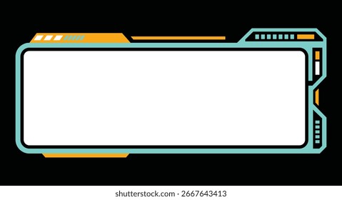 Nombre de la tercera barra inferior del rectángulo futurista del color plano abstracto