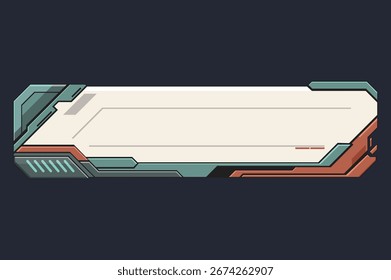Nombre de la tercera barra inferior del rectángulo futurista del color plano abstracto