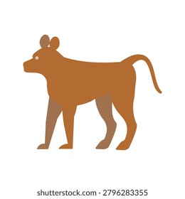Abstract Flat Colored Baboon Monkey Illustration