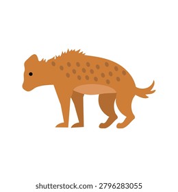Abstract Flat Colored Hyena Illustration