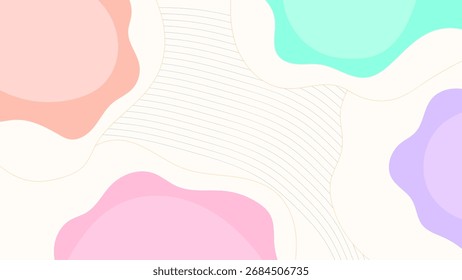 FONDO COLORIDO PLANO Abstractas CON LÍNEAS DE FORMAS ORGÁNICAS DIBUJADAS A MANO DISEÑO PLANTILLA DE VECTOR PARA FONDO DE PANTALLA, DISEÑO DE CUBIERTA