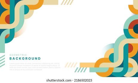 Abstrakter, flacher, bunter, geometrischer Hintergrund