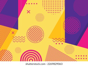 Abstract flat colorful geometric shapes background