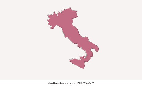 Abstract flat colorful Italy map vector, eps 8 template.