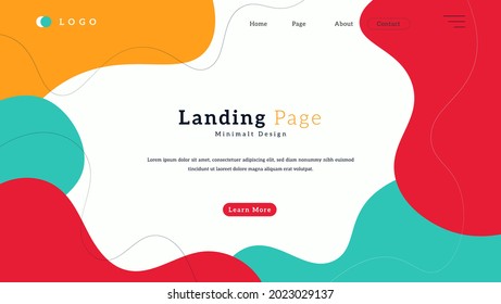 Abstract Flat Colorful Liquid Shapes Design Background For Banner, Frame Certificate Or Landing Page Template