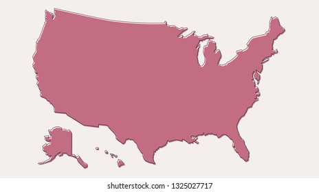 Abstract flat colorful USA map vector, eps 8 template