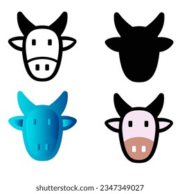 Resumen Ilustración de Silhouette de Cabeza de Vaca Plana, se puede usar para diseños de negocios, diseños de presentaciones o cualquier diseño adecuado.