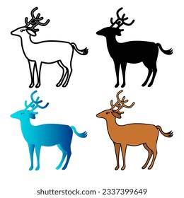 Abstract Flat Deer Animal Silhouette Illustration, can be used for business designs, presentation designs or any suitable designs.