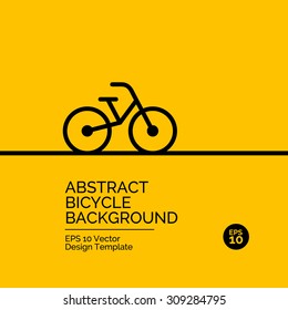 Abstract flat design concept with bicycle illustration on yellow background. Vector collection