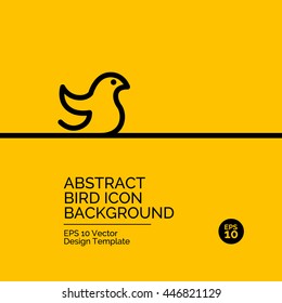 Abstract flat design concept with bird icon illustration on yellow background. Vector collection