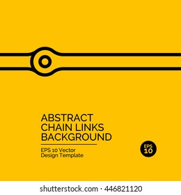 Abstract flat design concept with chain links illustration on yellow background. Vector collection