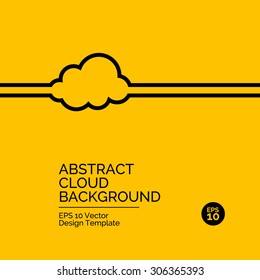 Abstract flat design concept with cloud illustration on yellow background. Vector collection