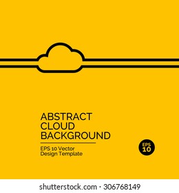 Abstract flat design concept with cloud illustration on yellow background. Vector collection