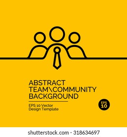 Abstract flat design concept with community team or social network illustration on yellow background. Vector collection