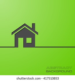 Abstract flat design concept with home illustration on background. Vector collection