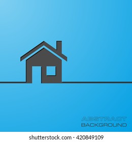 Abstract flat design concept with home illustration on background. Vector collection