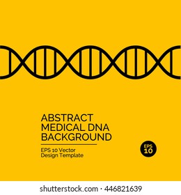 Abstract flat design concept with medical DNA illustration on yellow background. Vector collection