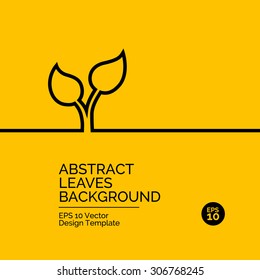 Abstract flat design concept with plant illustration on yellow background. Vector collection