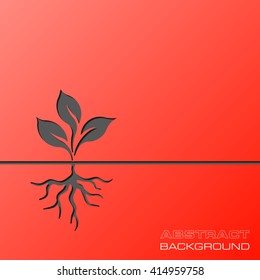 Abstract flat design concept with plant illustration on background. Vector collection