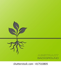 Abstract flat design concept with plant illustration on background. Vector collection