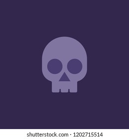Abstract flat design emoticon face style happy halloween trick or treat skull icon illustration