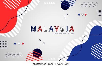 Abstract flat design illustration background of Malaysia Independence Day 31st August