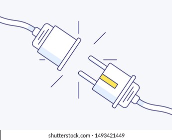 Abstract Flat Design Line Art Electric Stock Vector (Royalty Free ...