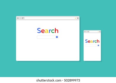 Abstract flat design search browser template illustration