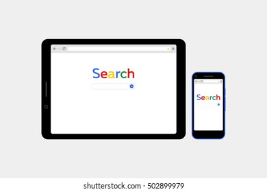 Abstract flat design search browser template illustration
