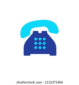 Abstract flat design simple vector ringing phone icon. Telephone symbol isolated on a white background illustration