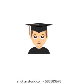 Abstract flat design student university graduation emoticon illustration
