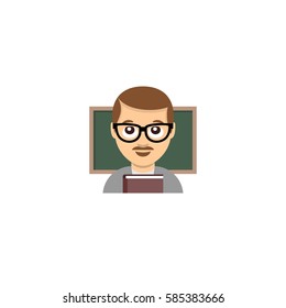 Abstract flat design teacher emoticon illustration