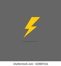 Abstract flat design thunder, lightning vector icon