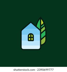 Resumen de diseño plano de la plantilla del logotipo de Tree House. Ilustración del vector