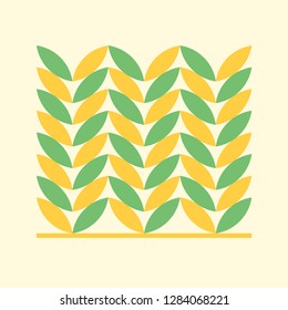 Abstract flat design vector color leaf growing pattern. Stylish modern nature illustration.
