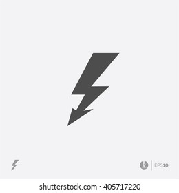 Abstract flat design vector thunder / lightning icon