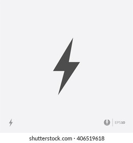 Abstract flat design vector thunder / lightning icon